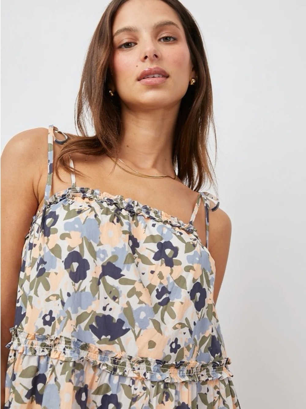 Rails Caralyn Mod Floral Tiered Mini Sundress in Yellow, Blue, Gray - Picture 4 of 8